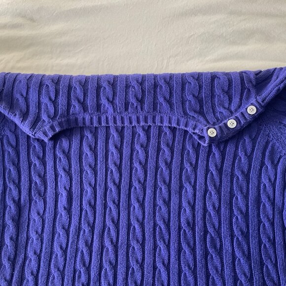 Lands End Womens 3XL Plus Crewneck Sweater 100% Cotton Cable Knit - Picture 4 of 10